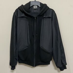 Nasir Mazhar Black Hooded Sweatshirt Sz S Hoodie Made In England Mixed Media